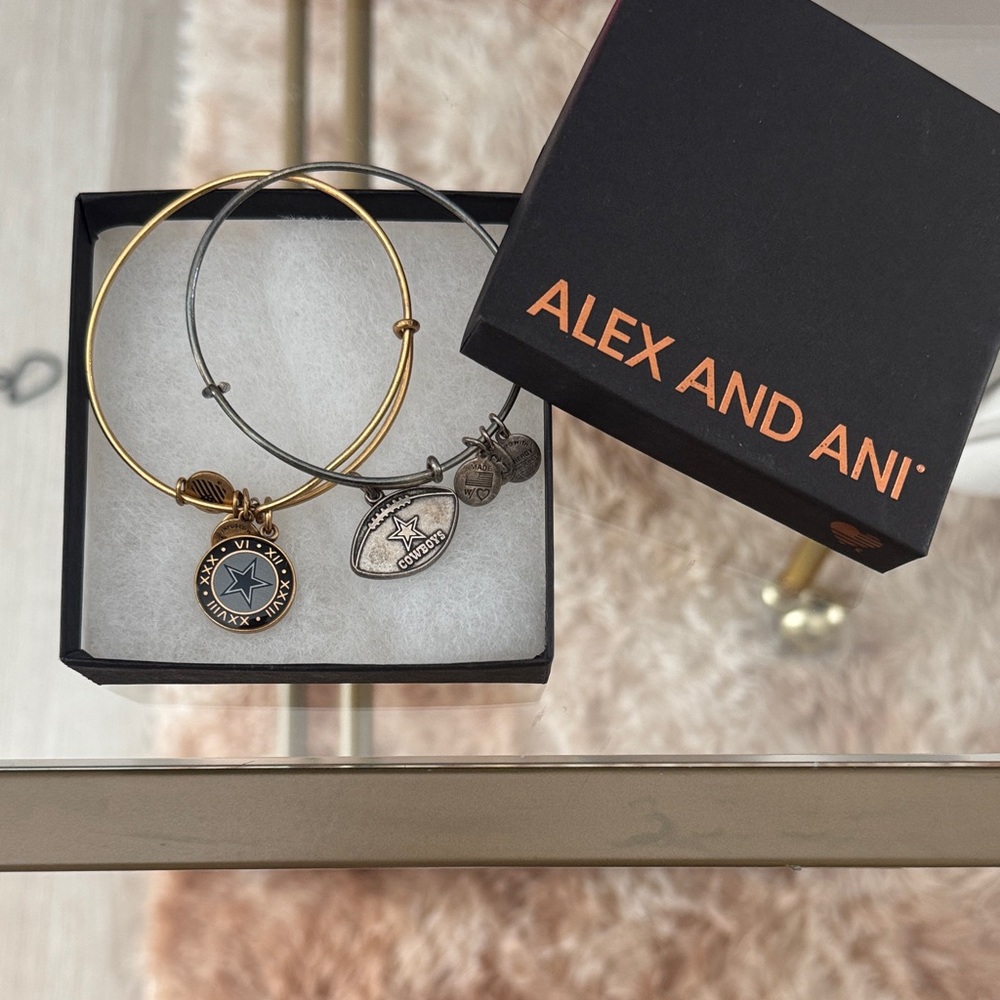 Alex and Ani Gold and Silver Dallas Cowboys Charm Bracelets